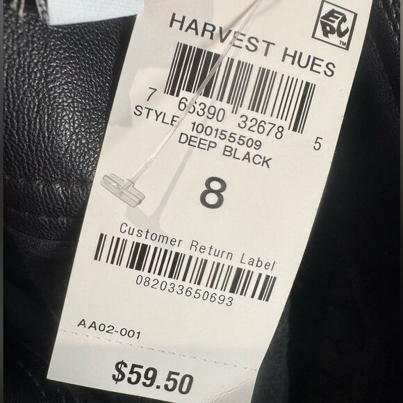 Bar III black leather button front high waisted pants size 8 NWT - Picture 6 of 7